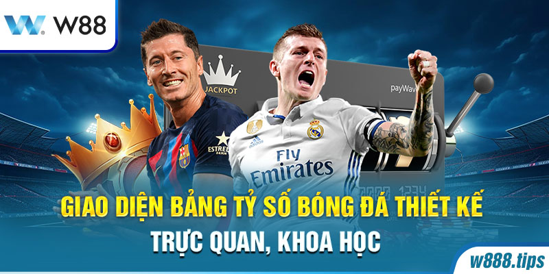 Giao diện bảng tỷ số bóng đá thiết kế trực quan, khoa học